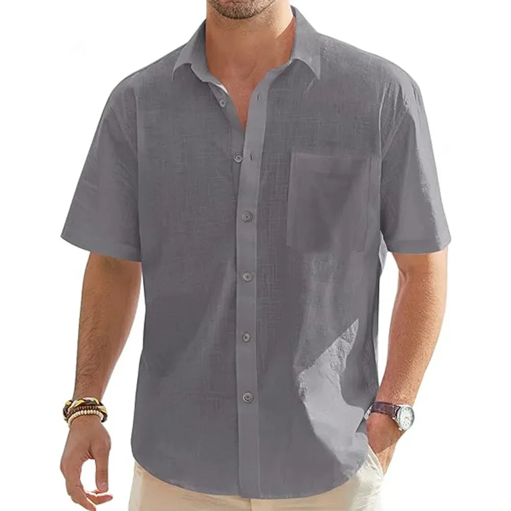 Chemise Décontractée Homme en Coton et Lin