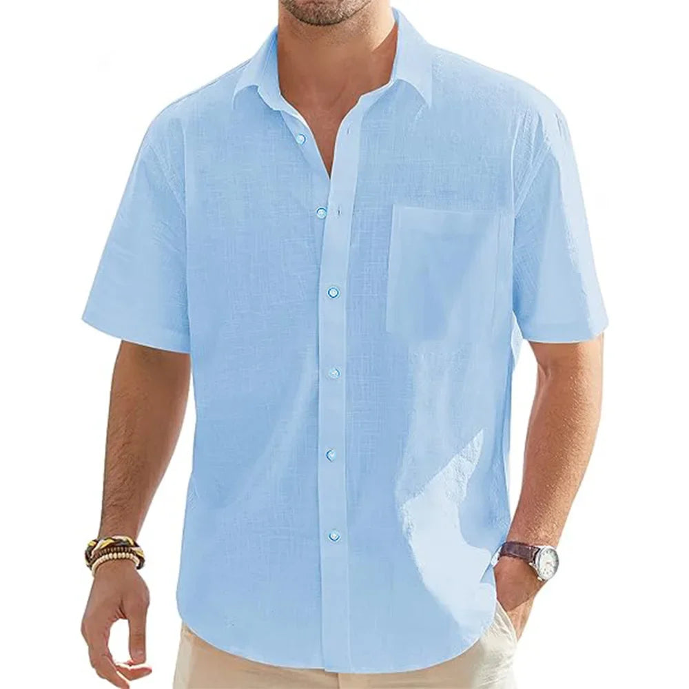 Chemise Décontractée Homme en Coton et Lin